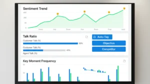 Dashboard with AI analysis of sales calls