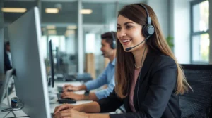 Sales agent handling call leads tracked from Google Ads
