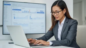 Setting up call tracking in Google Ads with phone number extensions.