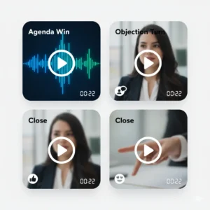 Library of short coaching clips from call transcripts